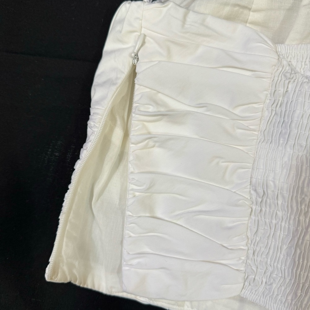 NWT ZARA Women’s Ruched White Tube Top Sz L - Picture 6 of 11